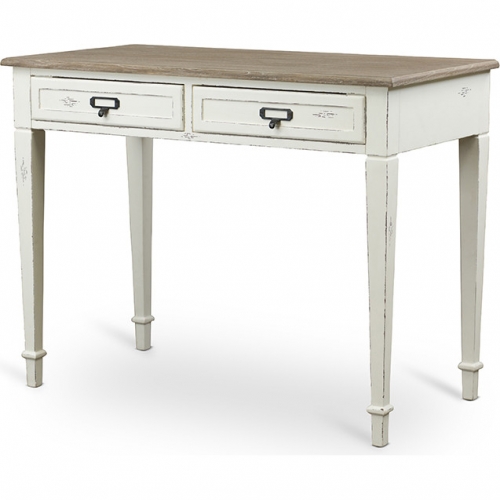 Dauphine Writing Desk in Natural & White Wood